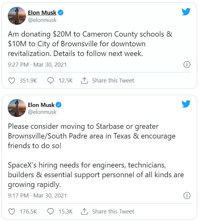 Elon Musk Wants to Transform Brownsville, TX Into a City Called ‘Starbase’