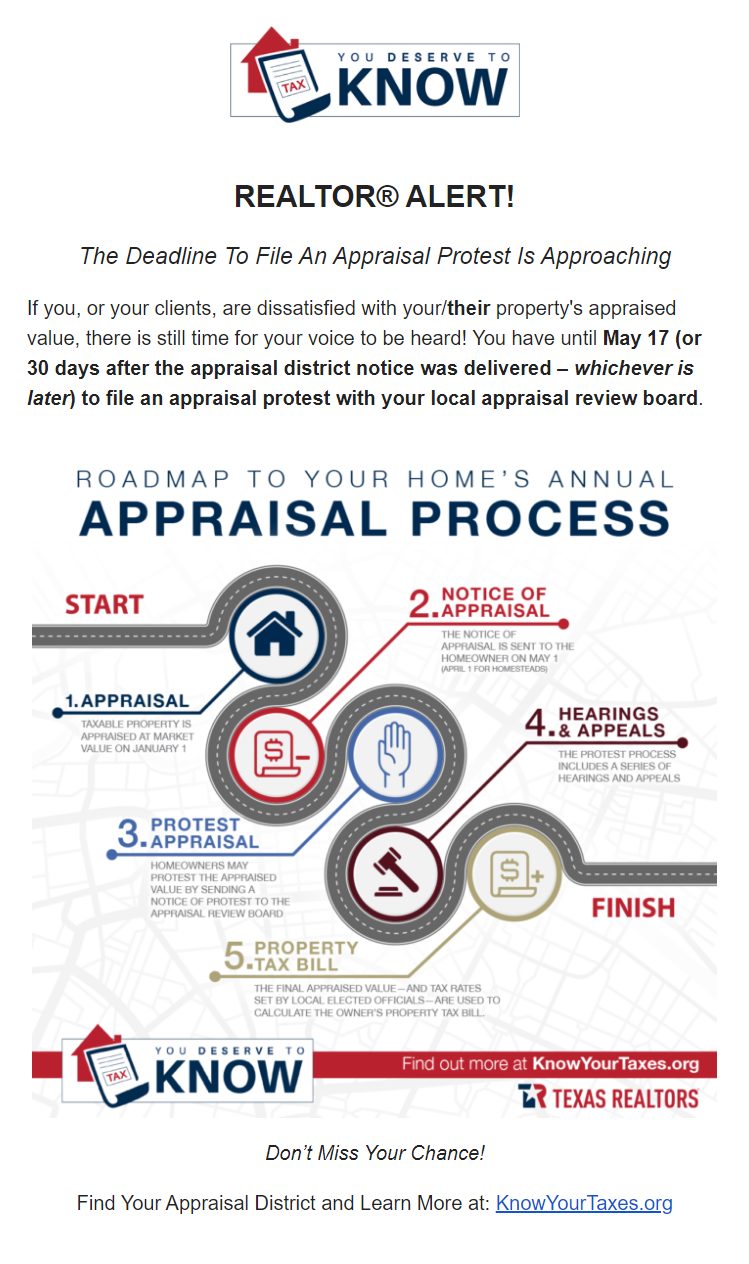 Don’t Miss Your Chance To File An Appraisal Protest
