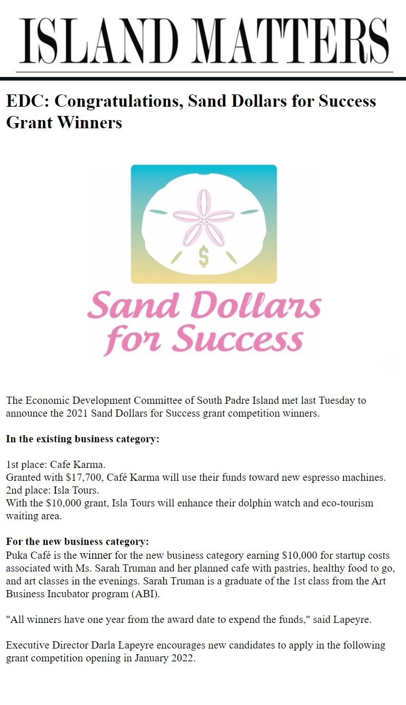 Sand Dollars for Success Grant Winners
