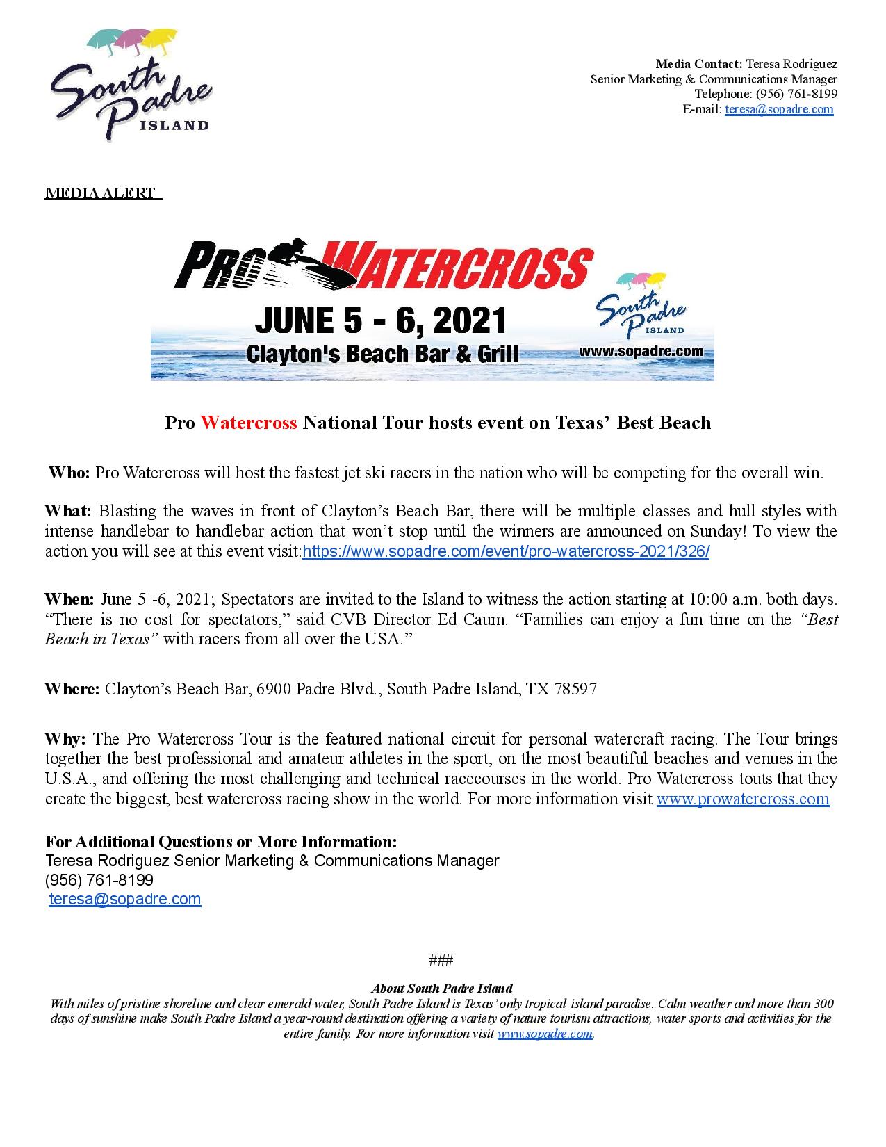 Pro Watercross National Tour hosts event on Texas' Best Beach