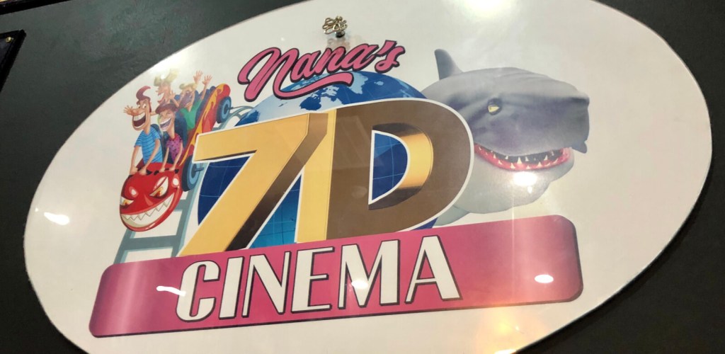 Nana’s 7D Cinema offers customers a choice of over 60 virtual rides that simulate a roller coaster experience.