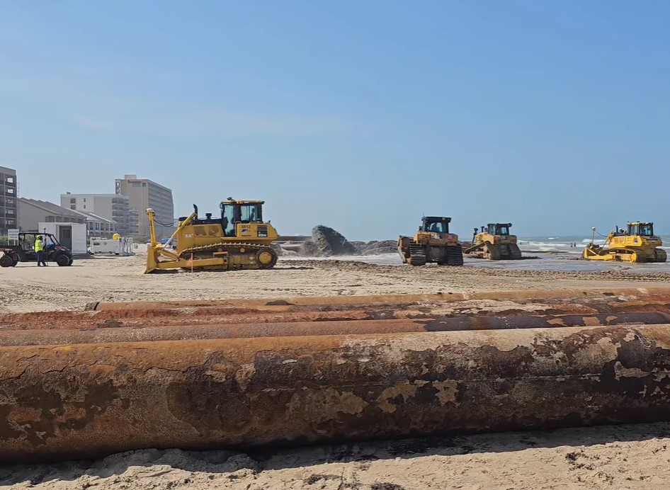 South Padre Island beach renourishment underway